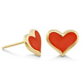 Lauren G. Adams Girls Baby Hearts Post Earrings (Gold/Red)